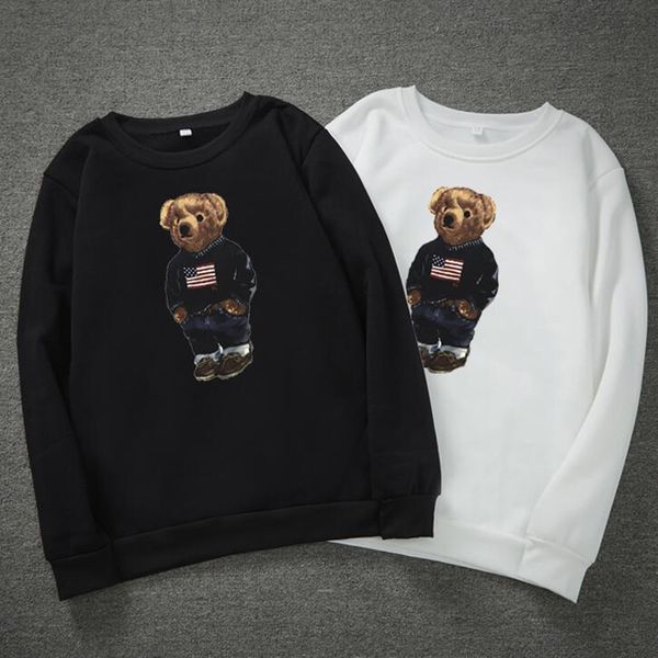 

Зима толстые медведь печати толстовки для мужчин с длинным рукавом пуловеры Мужс