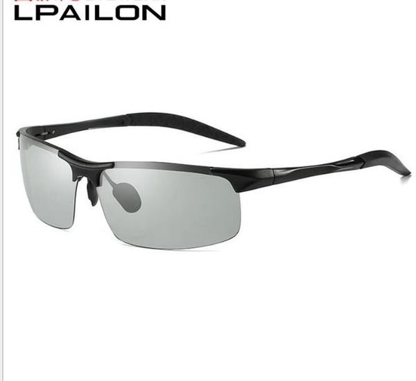 

aluminum-magnesium foot discolored glasses driving discolored glasses driving polarized sunglasses for men, White;black
