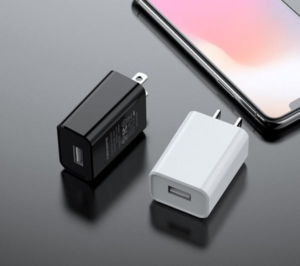 UL FCC-zertifizierter US-Stecker 5V 1A 2A USB-Schnellladegerät Reise-Wandladegerät Handy-Netzteil für iPhone Samsung schwarz weiß