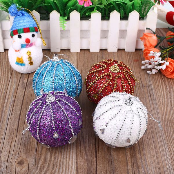 

christmas tree foam glitter ball baubles xmas ornaments multicolor creative