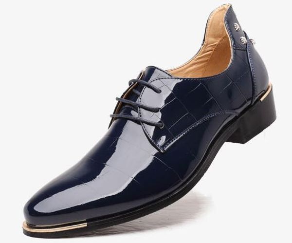 

new men leather shoes man flat classic men dress shoes leather italian formal oxford plus size 38-48, Black