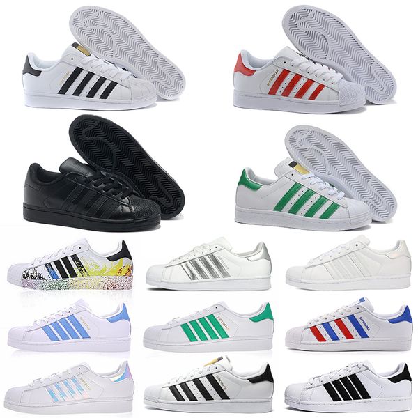 

2020 new arrival brand super star designer casual flat shoes triple black green red for mens women small white shoes size 36-45