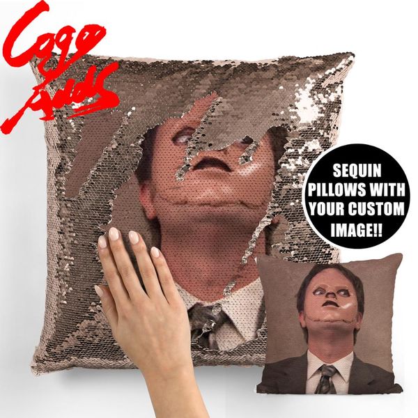 

dwight schrute dummy face sequin ow | sequin owcase two color ow gift for her | gift for him magic