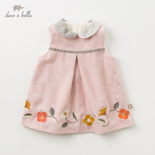 

dbz11948 dave bella winter baby girl's princess floral zipper vest dress children fashion party dress kids infant lolita clothes, Red;yellow