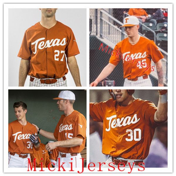 2021 Mens Texas Longhorns Baseball Jersey Augie Garrido David Pierce Corey Knebel Brandon Belt ...