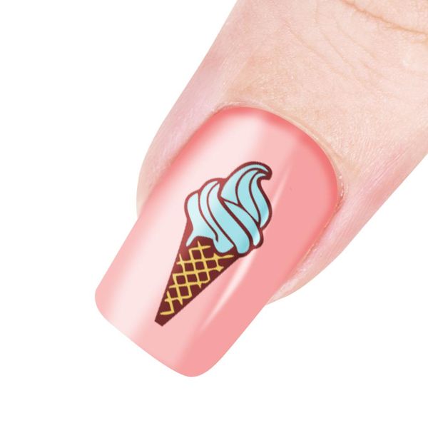 

beautybigbang 6*6cm square nail stamping plates summer ice cream pattern nail art stamp stamping template image plates for women, White