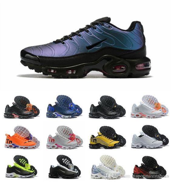 

2019 original mercurial plus tn se men running sports shoes air undefeated tn triple black white chaussures requin designrs trainer sneakers