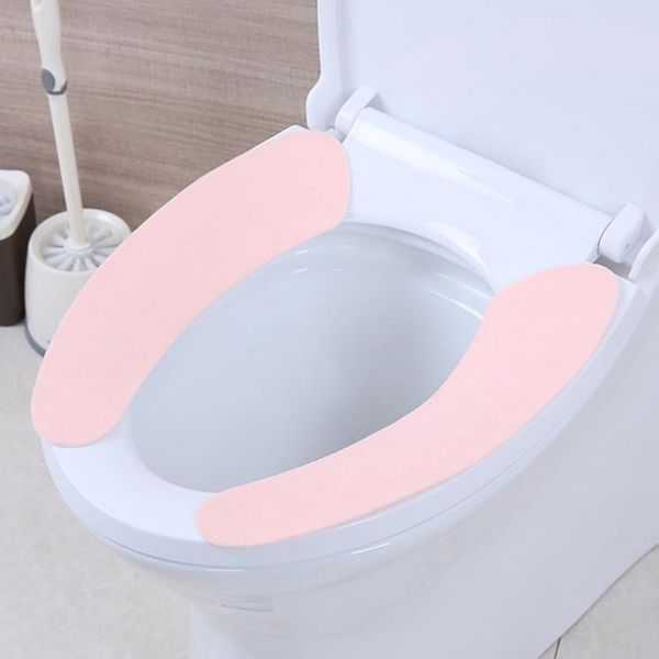 

2pcs winter warm bathroom soft toilet cleaning seat cover closestool cushion sticker pads