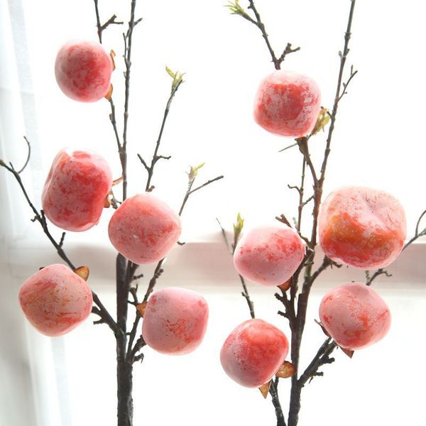 

artificial flower berry fruit dried persimmon rose for christmas home wedding decoration diy flower wall fake flowers wholesale