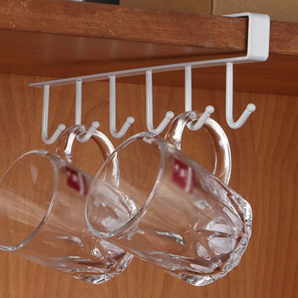 

6hook under shelf coffee cup mug holder hanger storage rack cabinet hook kitchen