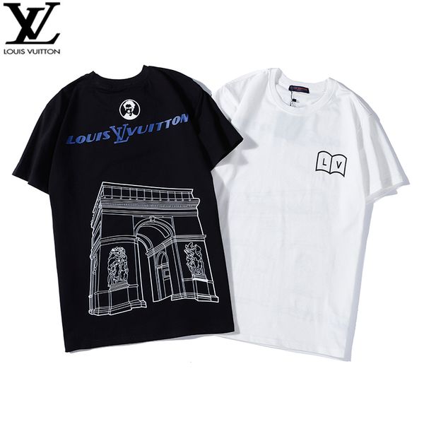 

vl итальянского дизайнера men тенниска печати роскошь сплайсинг tshirts марка качество моды крупногабаритные тенниски классического тренд сы, White;black