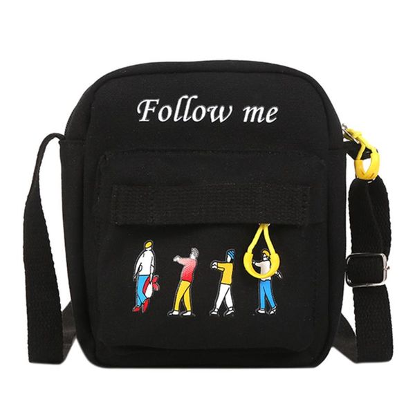 

20#women's fashion canvas simple solid leisure shoulder messenger bags mini travel casual wild crossbody bags