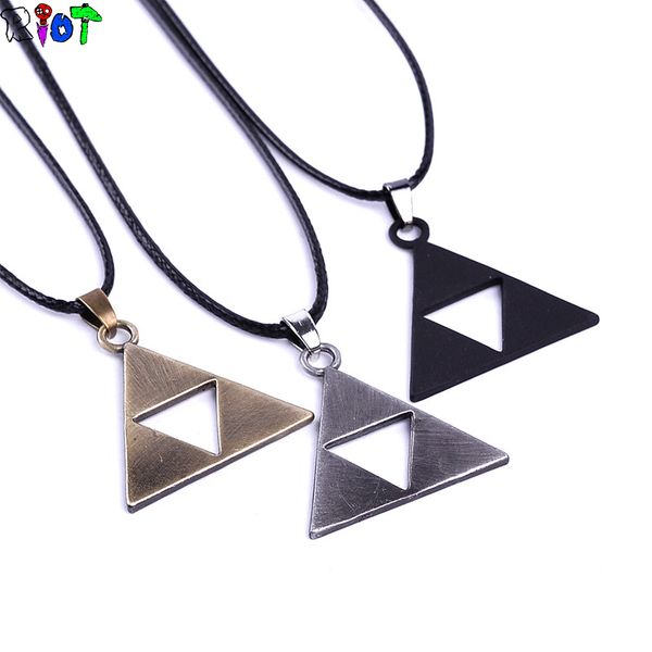 

legend of zelda triforce design choker necklace rope chain triangle pendant zelda 3 color fashion jewelry charms fans gift, Silver