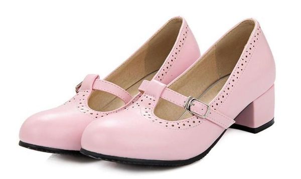 

women's shoes in spring and autumn low coarse heel round head@566, Black
