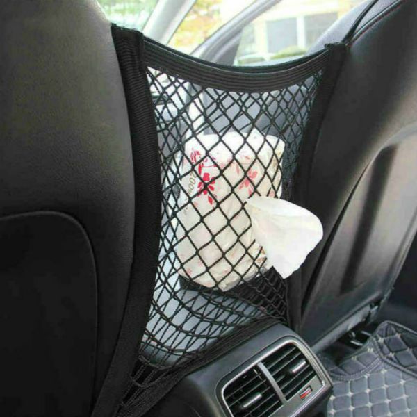 

strong elastic car mesh net bag between car seat organizer seat back storage bag luggage holder pocket styling 23*30cm