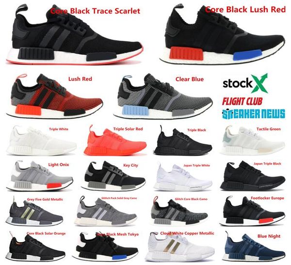 

nmd r1 mens running shoes core black lush red tactile green blanch blue triple white men women designer sport sneakers with box