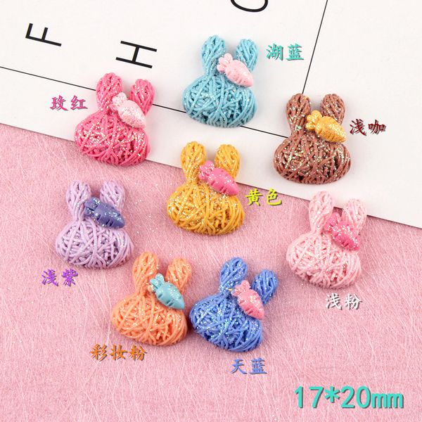 Acheter Mélange 17 20mm Résine Personnage De Dessin Animé Animal Mixte Lapin Lapin Carotte Charmes Pendentifs Dessin Animé Diy Résine Raccords