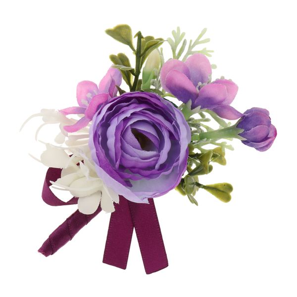 

wedding ceremony silk camellia rose flower corsage boutonniere brooch pin