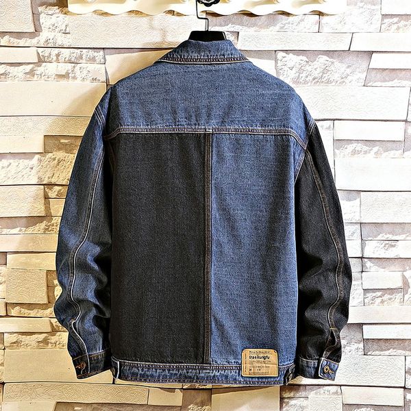 

autumn spring 2020 plus size 7xl 6xl 5xl 4xl- max chest 146cm denim jeans jacket men stand collar casual fashion clothes, Black;brown