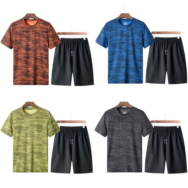 

men's summer leisure fashion camouflage printing short sleeve shorts sports 2 piece set maillot foot france 1.17, Gray