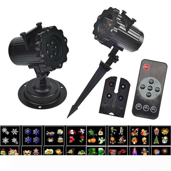

christmas projector lights 16 pattern replaceable rotating laser projector lamp landscape light for outdoor garden christmas halloween