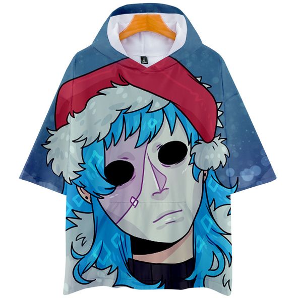 

shirt printing 3d sally face adventure puzzle solving series leisure time easy belt cap short sleeve t shirts, Gray;blue