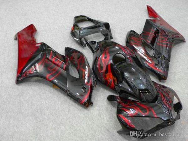 

100% injection mold fairings for honda cbr1000rr 2004 2005 red flames in black fairing kit cbr 1000 rr 04 05 fs22