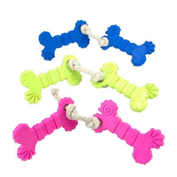 

bone rubber pet dog toys cotton rope dog chew indestructible toys dogs play supplies pet toys dog bite accessories