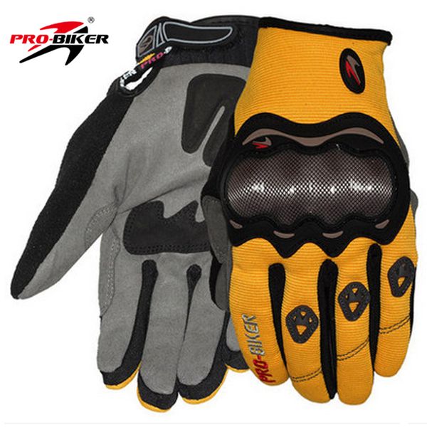 

pro-biker motorcycle carbon fiber gloves breathable off-road racing glove moto guantes luvas mtb atv protective gear gloves, Black