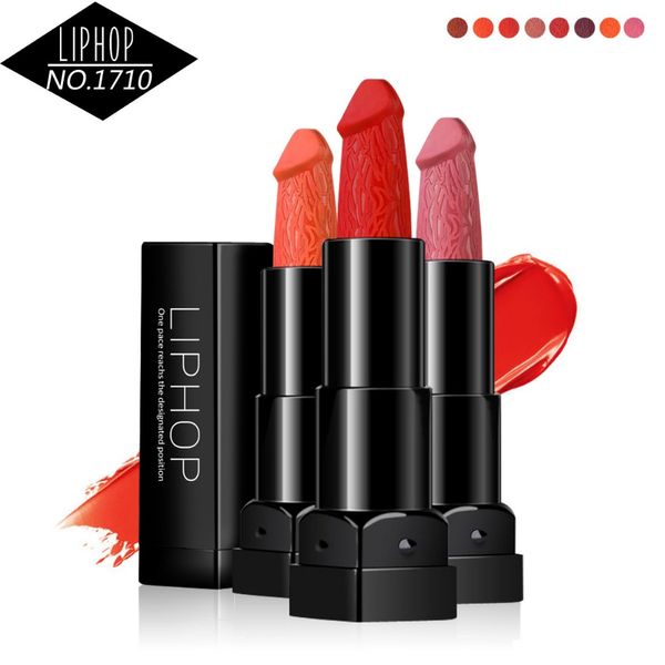 

liphop brand 6 colors penis shape lipstick mushroom lipstick long lasting moisture cosmetic rouge matte lips makeup