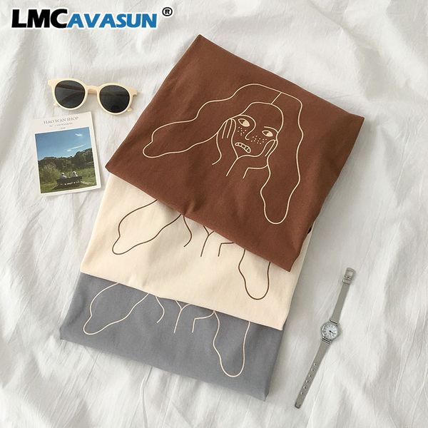 

lmcavasun summer basic fashion t-shirt women o-neck long sleeve short sleeve oversize pullover female gray apricot cotton, White