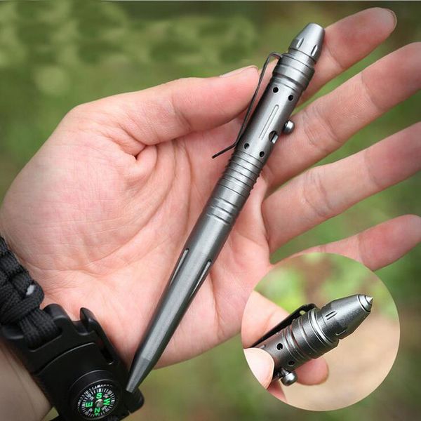 

карманный алюминиевый сплав тактическая ручка шариковая ручка телескопическая вольфрамовая сталь атакующая головка открытый стекло выключате