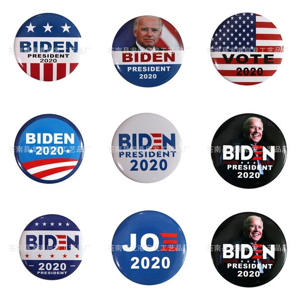 

9 types metal biden badge biden 2020 button enamel pins america president republican campaign political brooch coat jewelry bro #62, Silver