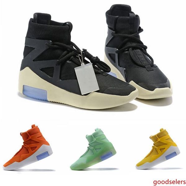

2019 shoes fear of god light bone oranage black men women fashion fog boots real leather for sale size 7-12