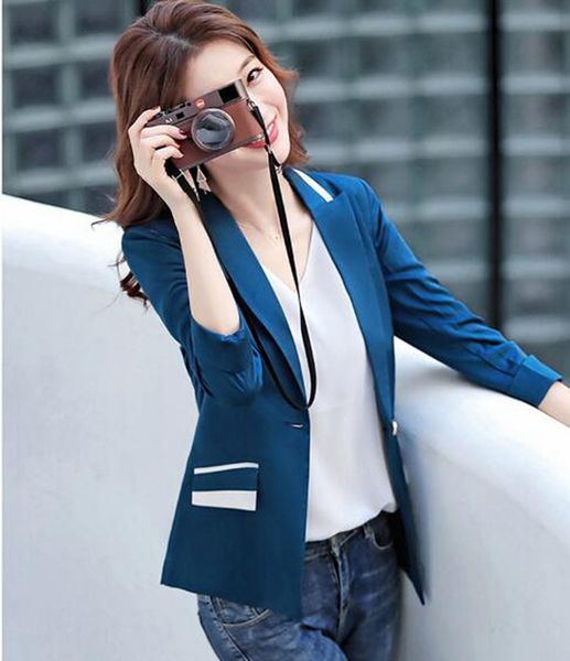 

women spring and autumn fashion new boutique joker slim personality trend elegant temperament short style small suit jacket / s-3xl, White;black