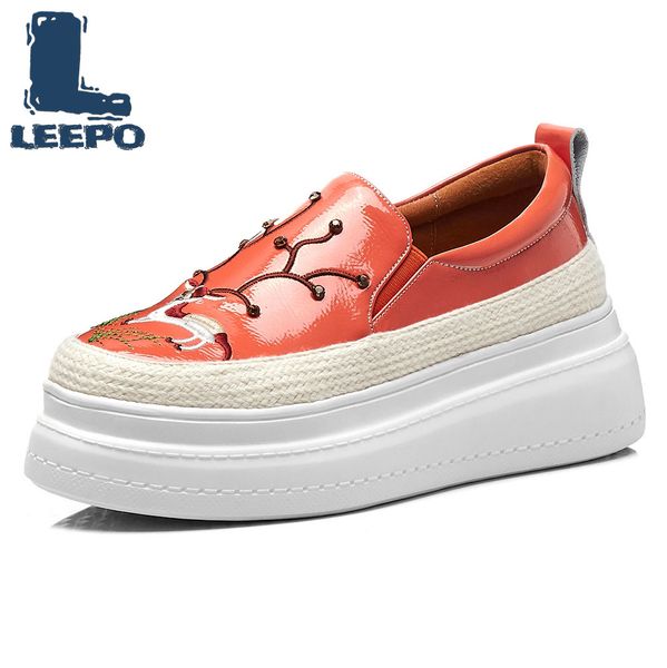 

leepo spring flat platform loafers shoes woman genuine leather animal prints platform shoes ladies autumn loafers women, Black