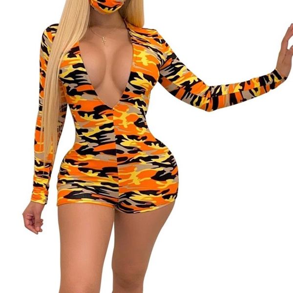 

women playsuits yoga set fashion printing long sleeve deep v bodycon rompers casual skinny fitness playsuit active wear, White;red