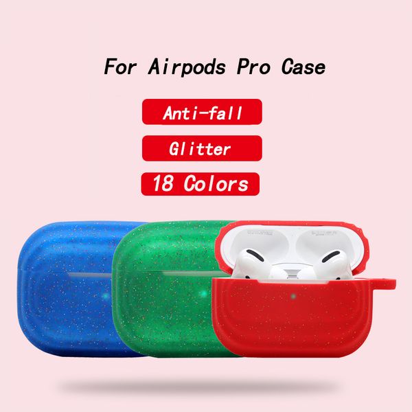 Custodia protettiva in silicone con glitter a strisce per AirPods Pro Cover morbida anti-caduta di lusso per airpods 3 Spedizione gratuita