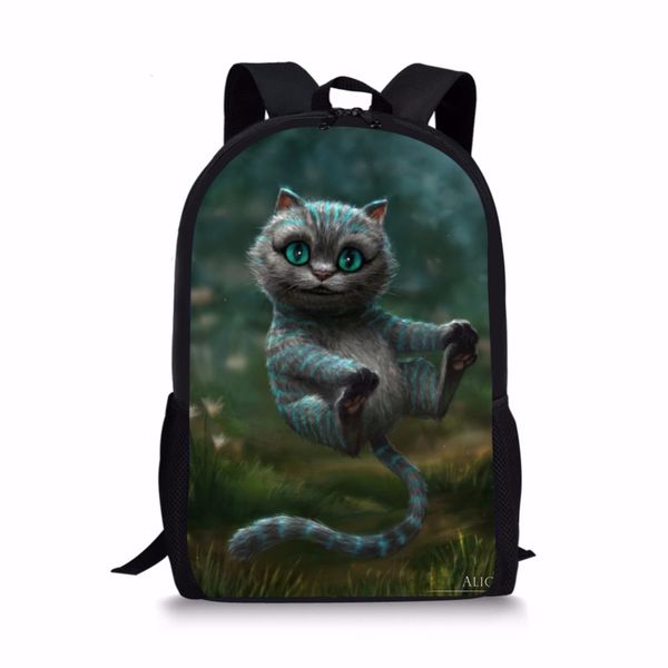 

noisydesigns lovely cats backpack vivid mochila school bag adolescent girls cheshire kitten bag cartoon printed