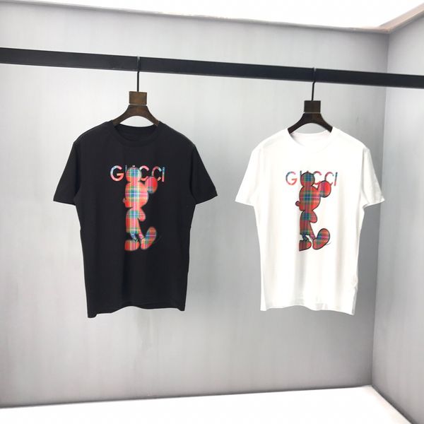 

the beginning of spring 2020 new color block letter brand short sleeve tee black and white double thread thin cotton fabric kk10