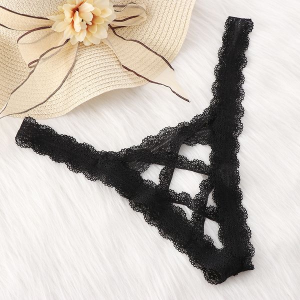 

women lace high waist panties erotic bandage transparent t-back thongs hollow out women bikini beachwear lingerie, Black;pink
