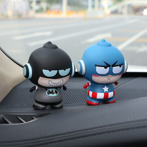 

car decoration ornaments for marvel the avenger figure doll cute decor automobile interior dashboard toys auto accessories gifts