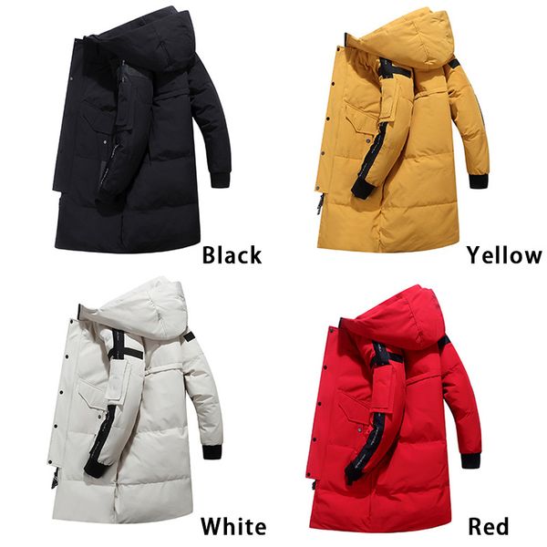 

new style men's down parkas designer hooded winter coats classic luxury 4 colors long sleeve outerwear size:m-3xl 003, Black