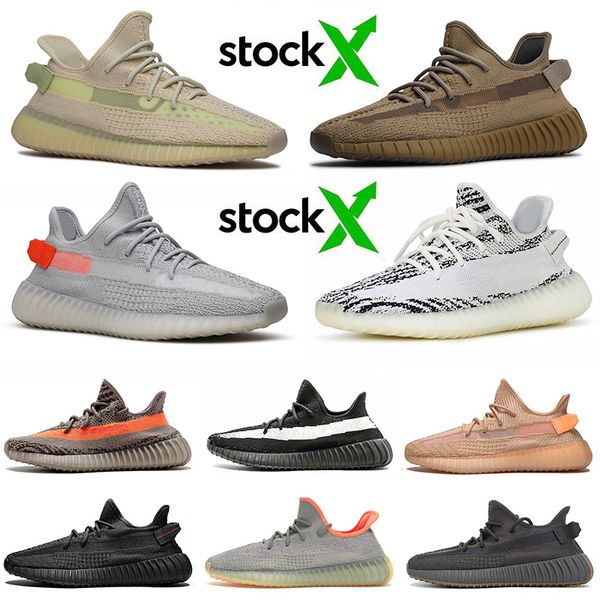 

stock x 2020 racers kanye west mens womens running shoes flax marsh tail light desert sage earth cinder static sport sneakers size 48