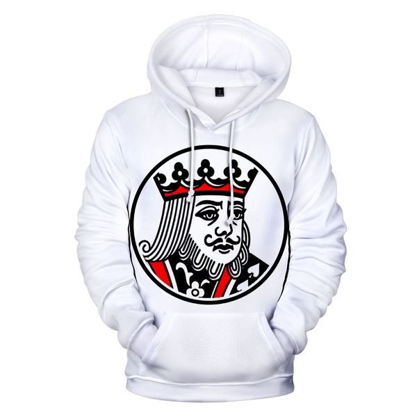 

poker king 3d hoodies pullover sports fashion men women hoodie hoody casual long sleeve harajuku hooded sweatshirts clothes, Black