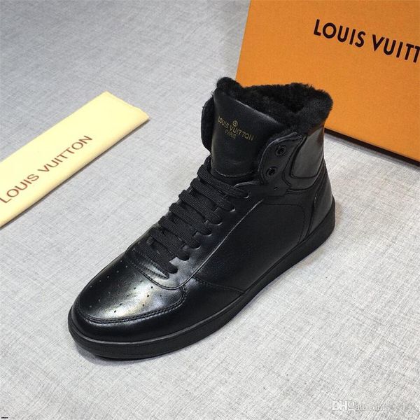 

19mm new 2020 winter shoe man winter boots high sneakers warm fur shoe canvas casual man ankle boots black white footwear yecq5