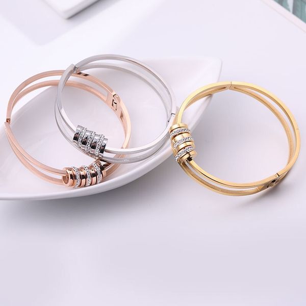 

three colors 2019fashion gold lock bracelet open bracelet jewelry for female birthday gift, Black