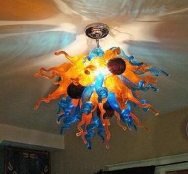 

dining room colored glass art chandelier led saving light source home decoration style hand blown glass chandelier lighting