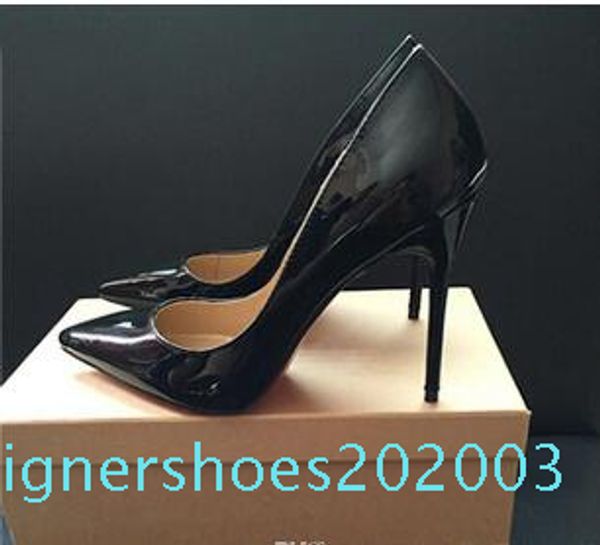 

2019 so kate styles 8cm 10cm 12cm high heels shoes red bottom nude color genuine leather point toe pumps rubber wedding shoes d03, Black