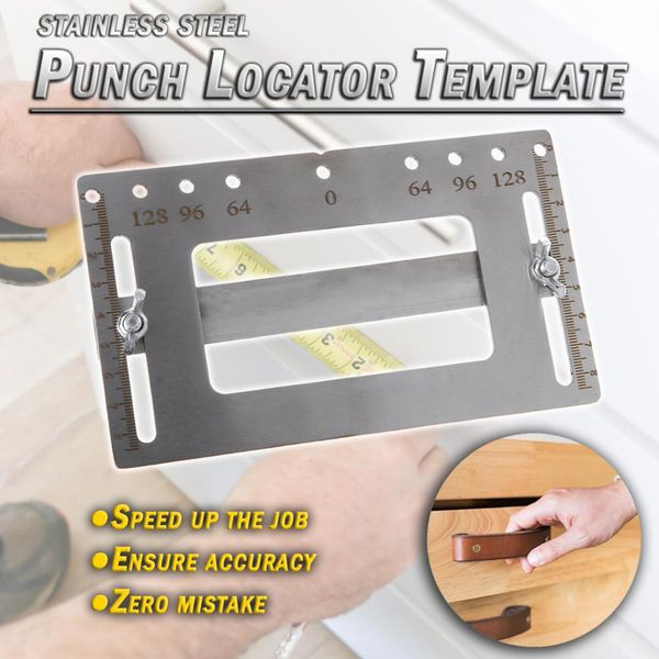 

stainless steel door furniture handle punch locator template wood drill guiding mulitifunction woodworking accessories#30